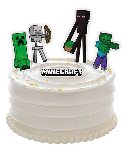 Topo De Bolo Topper De Bolo Minecraft